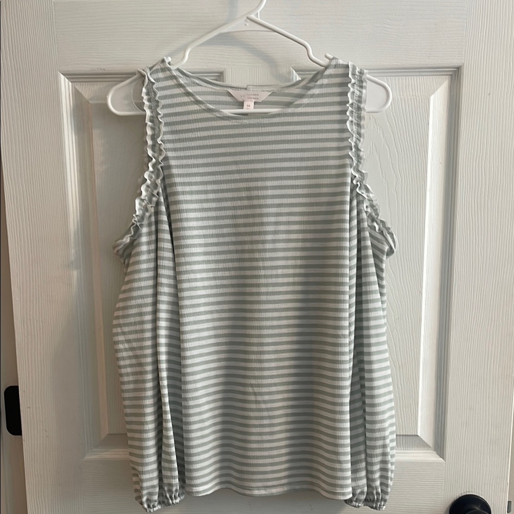 Striped Top - Light Green & White